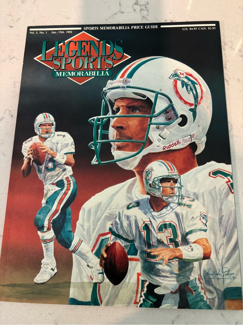 Legends Sports Memorabilia Magazine - Miami Dolphins Cover (White/Teal)